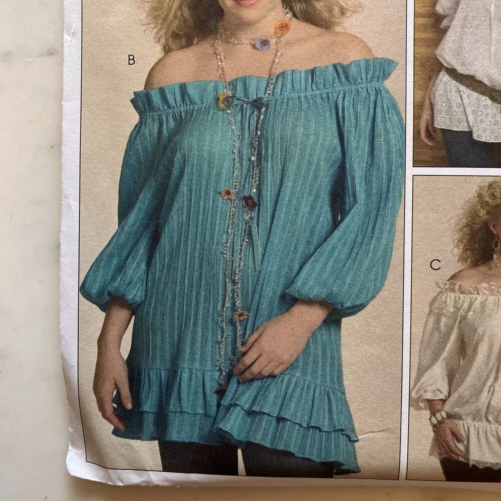 McCall's‎ Pattern M5401 Women's Peasant Blouses Size 16W-22W-24W Uncut FF Boho - Picture 2 of 8
